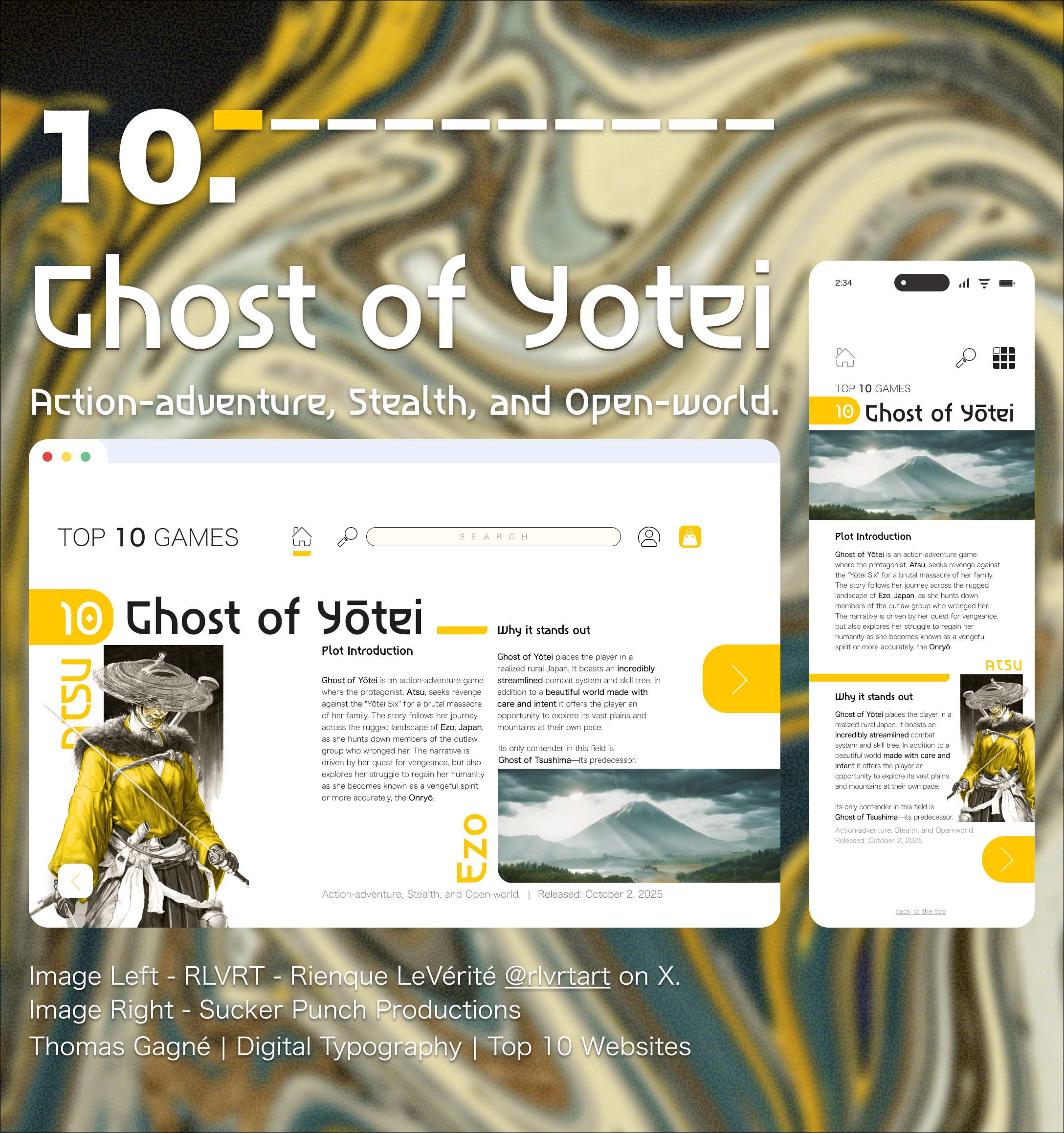 10th game. Ghost of Yotie, a open-world samurai fighting open-world game.